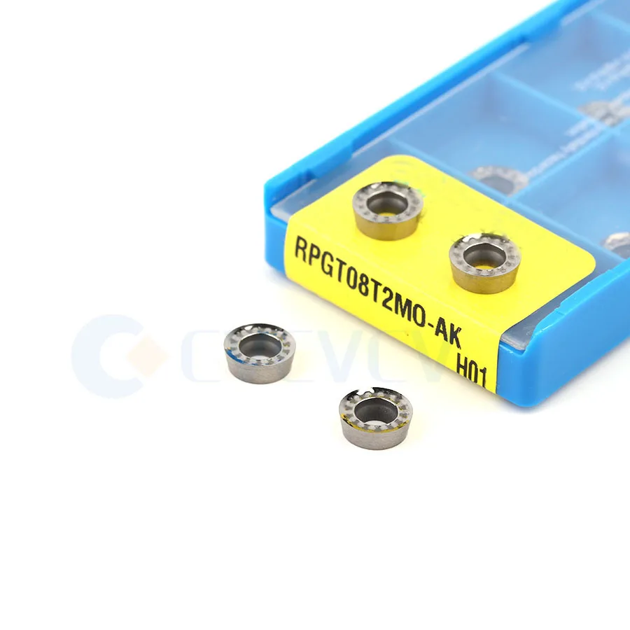 

RPGT08T2MO/10T3MO RPGT1204MO-AK H01 CNC Lathe Tools High Quality Carbide Wear-resistant Milling Inserts,For Aluminum Processing