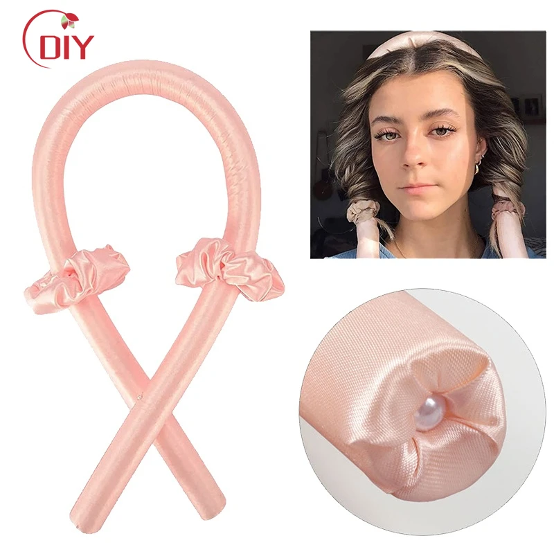 

Heatless Curling Rod Headband Ribbon Silk Hairwear Curlers Lazy Curling No Heat Sleeping Soft Curler for Girl Woman Styling Tool