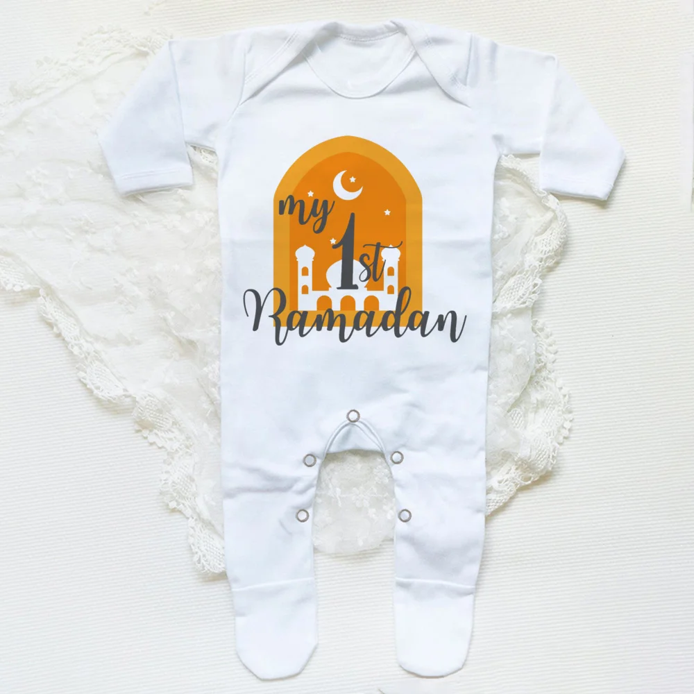 Baby Sleepsuit Baby Clothes My First Ramadan Print Baby Sleepsuit Boys Girls Clothes Newborn First Ramadan Babygrow Sleepsuit New Born Shower Gift Rompers