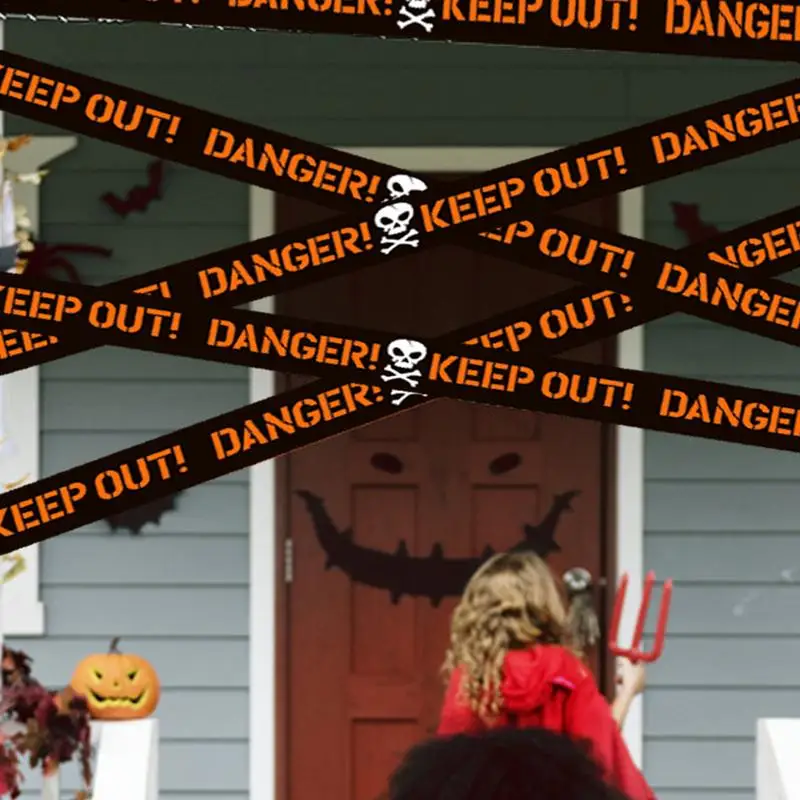 Halloween Fright Tape Fright Tape Safety Signs Crime Scene Caution Decorations Barrier Danger for Halloween Party