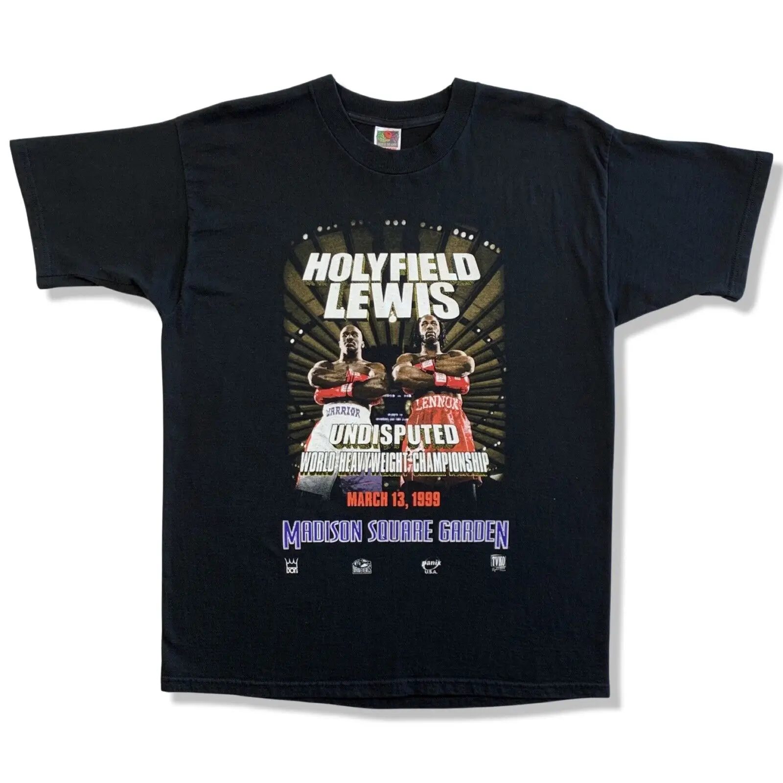 Holyfield Vs Lewis T Shirt Vtg 1999 Heavyweight Championship Boxing Xl Rare Maniche Lunghe O Corte