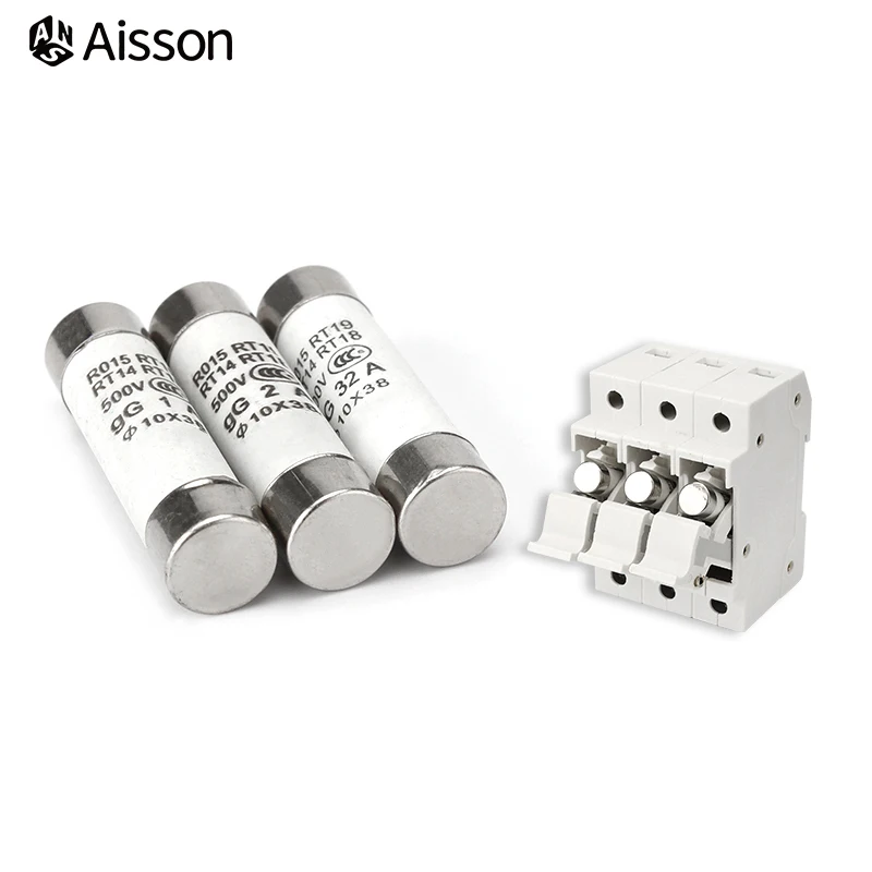 10*38 Fast Blow Ceramic Fuse 10x38mm 500V 1A 2A 3A 4A 5A 6A 8A 10A 16A 20A 25A 32A RO15 R015 RT19 RT14 RT18 10Pcs ceramic fuse,fast acting fuse