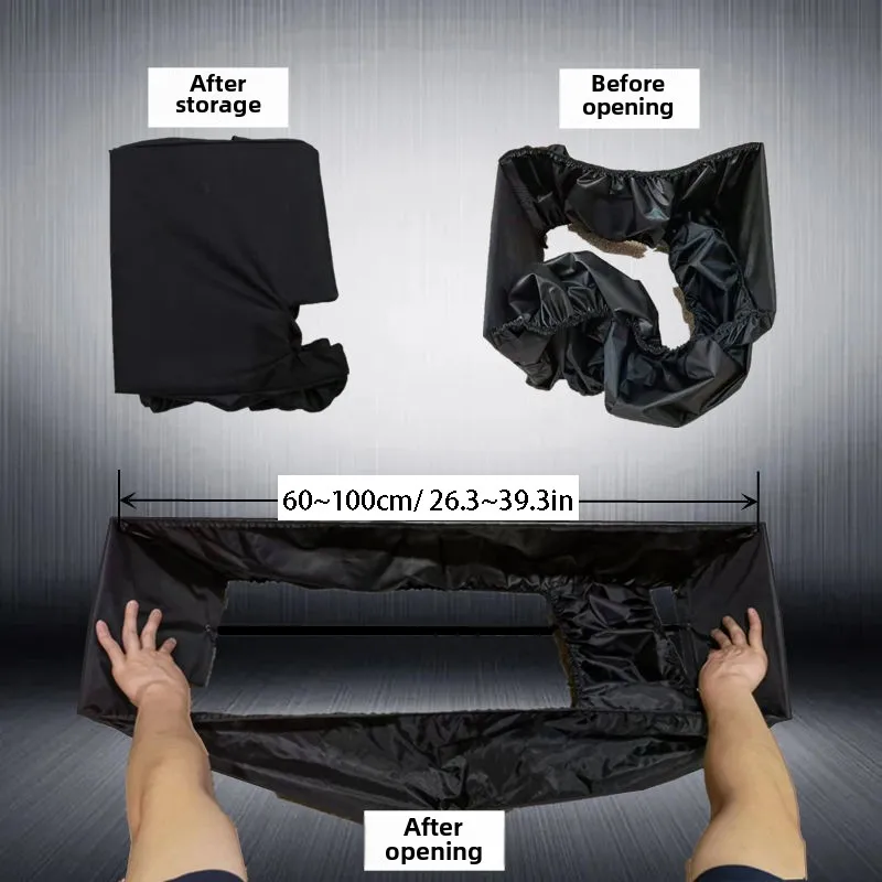60~100cm 23.6~39.3in Large Black Air Conditioning Cleaning Bag Cover Wall Mounted Waterproof Dust Washing Protector Cleaner Kit 2