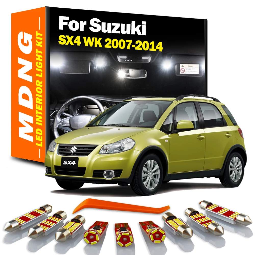 MDNG 9Pcs LED Interior Dome Map Reading Trunk License Plate