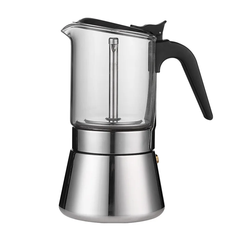 

Eco-friendly Stove-top Espresso Mocha Pot High Borosilicate Glass Coffee Maker Moka Pot