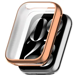 Durable Soft TPU Smart Watch Case with Screen Protector for Mi band 9 Pro (Rose Gold)
