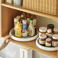 Organisateur de cuisine rotatif, plateau tournant, étagère à épices à 1 niveau, étagère ronde, rangement pour condiments, plateau tournant pour armoire de garde-manger 5