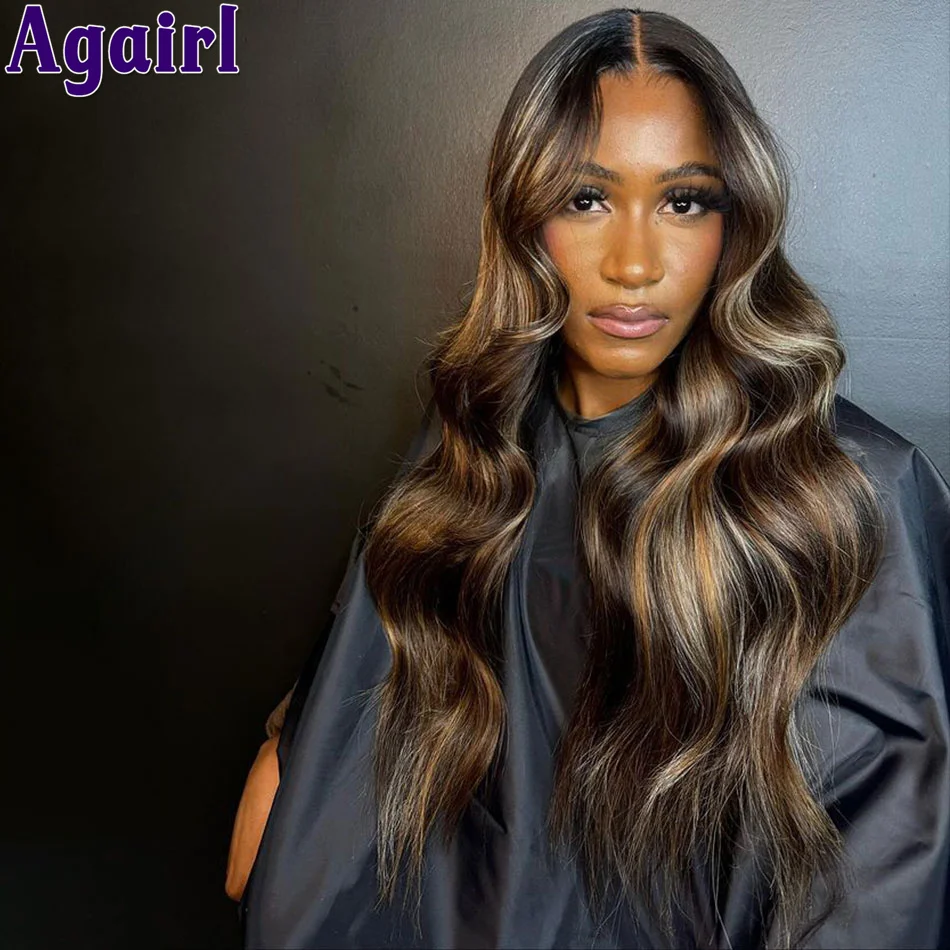 

200% 34 Inch Highlight Blonde Body Wave Lace Frontal Wig 13X6 13x4 Transpaprent Lace Front Human Hair Wigs Pre Plucked For Women