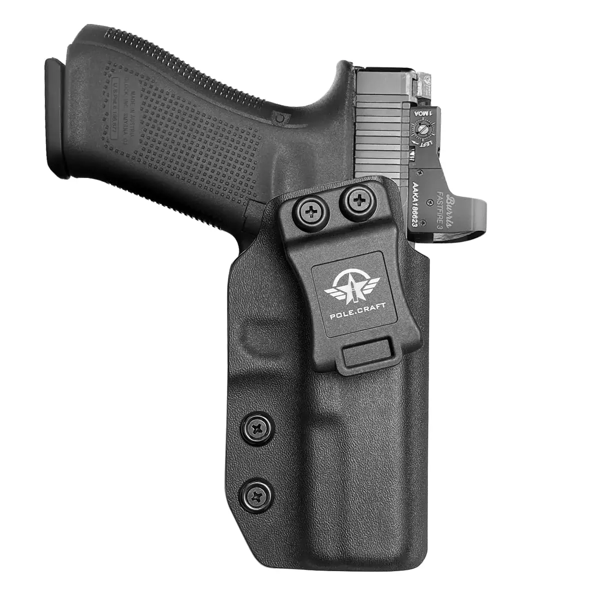 

POLE.CRAFT Glock 17 Holster, Kydex IWB Holster for Glock 17 / Glock 22 / Glock 31 Pistol Fit Red Dot Sights -
