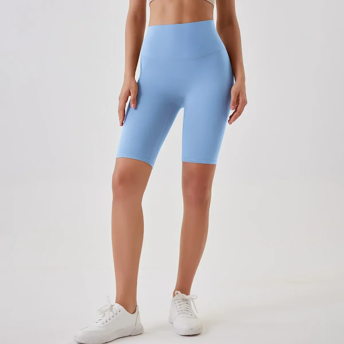 style yoga leggings without T-line, skin friendly and hip lifting, gym exercise, cycling sports shorts, elastic 5-point shorts