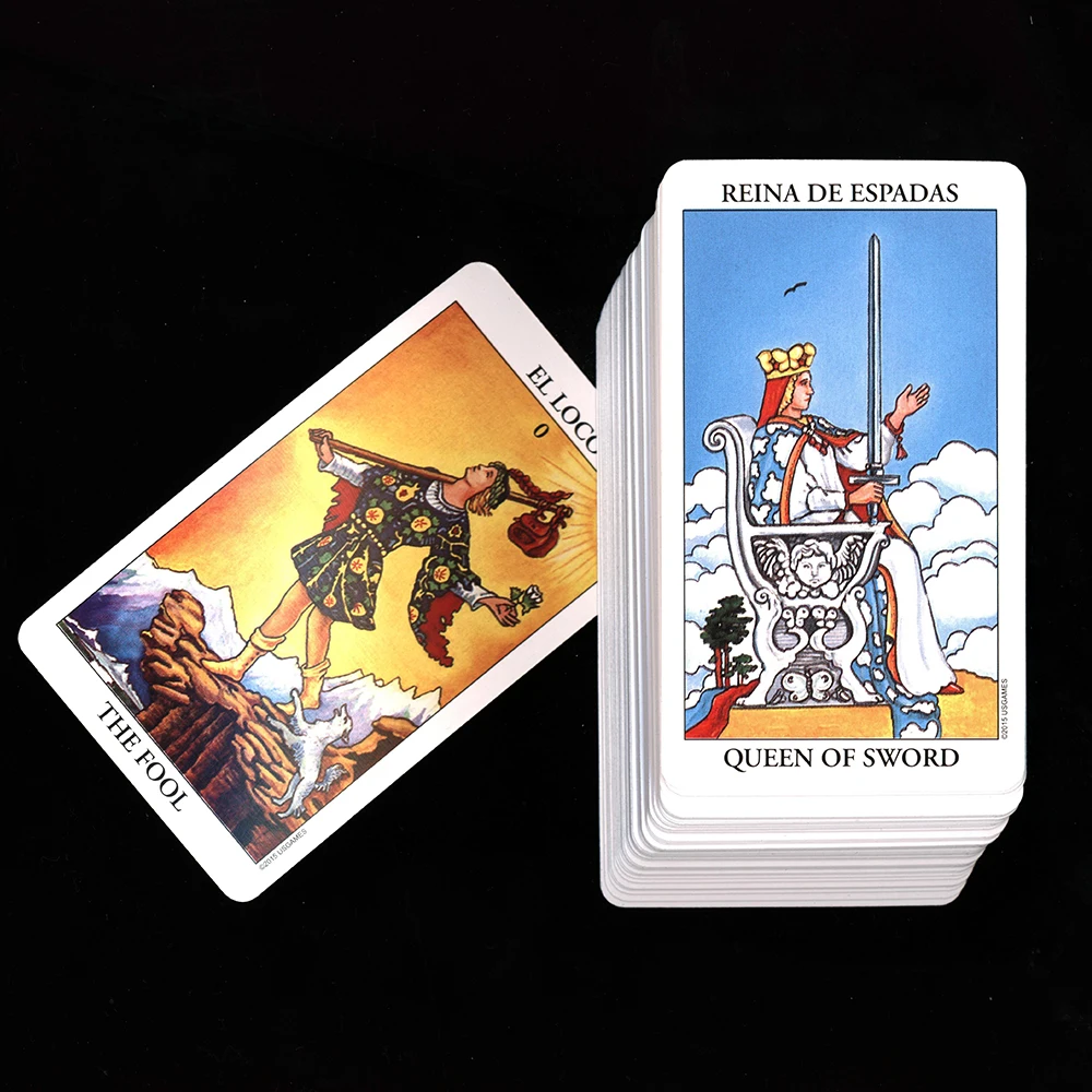 In Spanish Rider Tarot Cards for Beginners with Spanish and English Version Guidebook  Mystical Affectional Fate Divination Deck