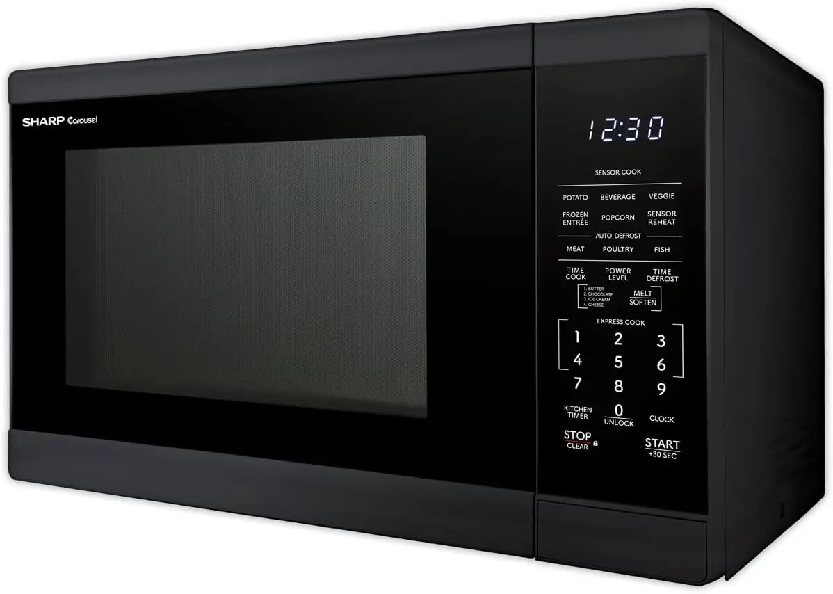 SMC1461KB Oven with Removable 12.4" Carousel Turntable, Cubic Feet, 1100 Watt Countertop Microwave, 1.4 CuFt, Black