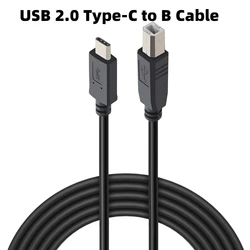 High - Speed USB - B to Type - C Printer Cable, USB 2.0 Adapter Cord - 3m (Black)