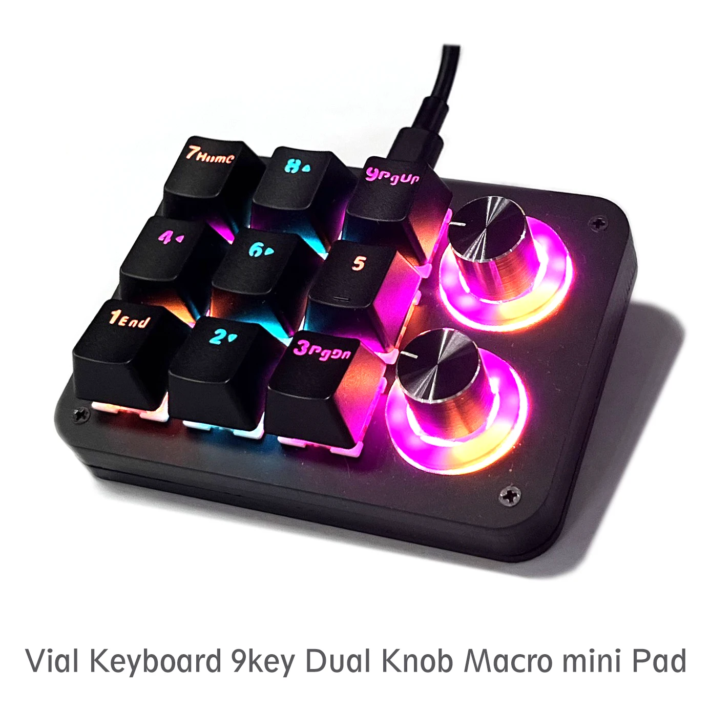 Macropad Frasco com Botão Key 2knob Encoder Rgb Light Programável ps ar Vol Control Jogos Osu