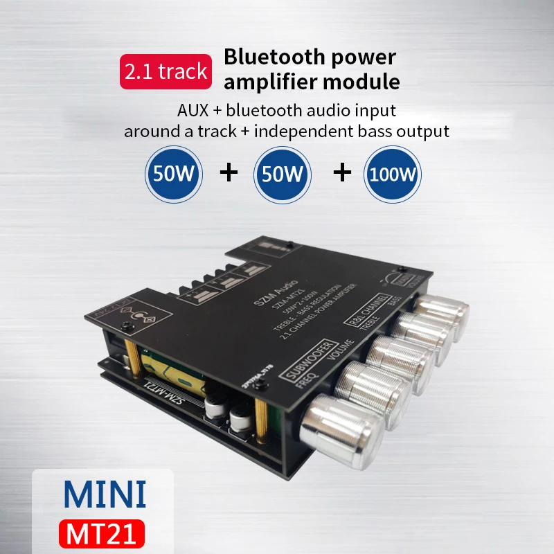 ZK-MT21 TPA3116 2 1 канальный Bluetooth 5 0 панель усилителя сабвуфера 50 Вт x2 + 100 Мощный аудио