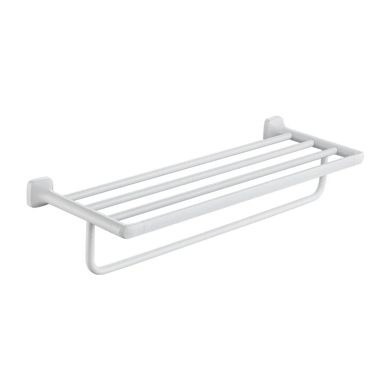 Stainless Steel Bathroom Wall Mounted Hardware White Towel Rack Toilet Paper Holder Towel Bar Hook Bathroom Accessories