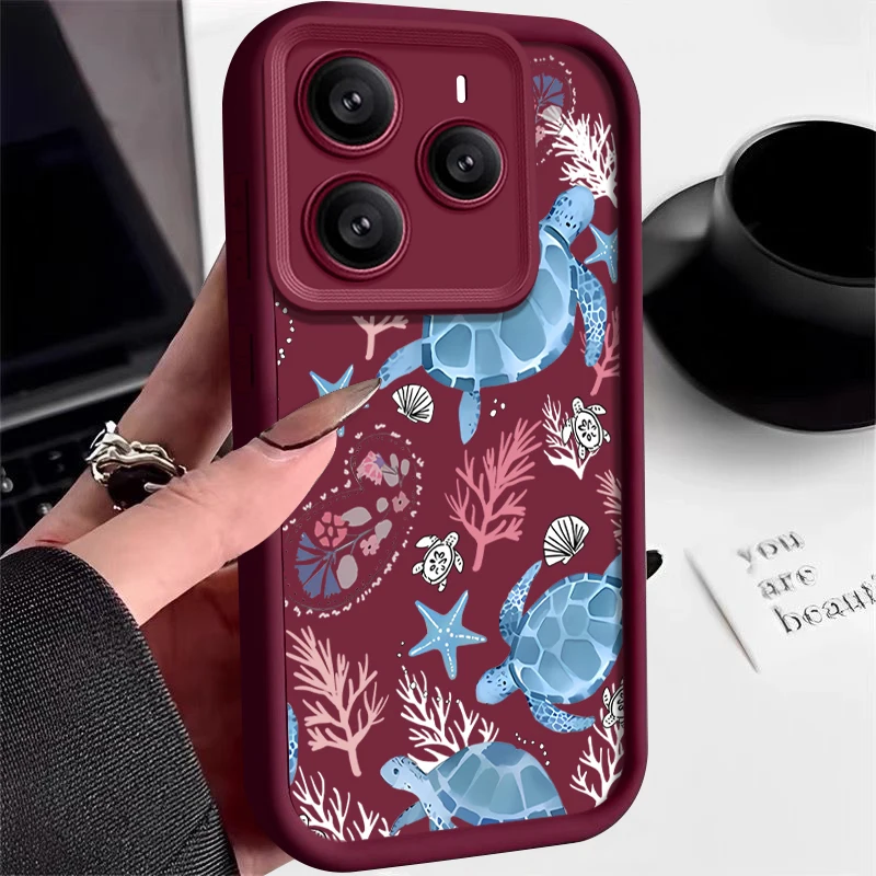 Coral Sea Turtle Whale Shockproof Silicone Soft Phone Cover