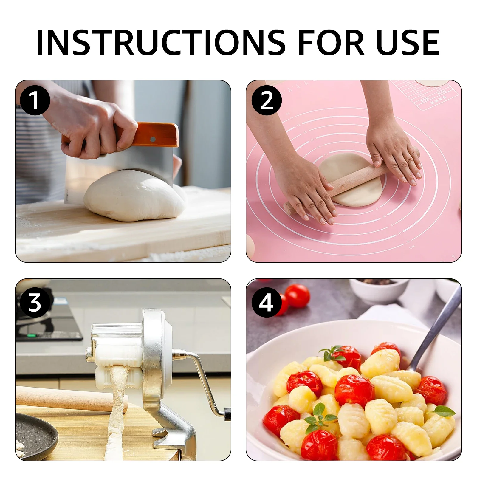 Cavatelli Maker Machine Manual Macaroni Maker Aluminum Alloy Noodle Makers for Kitchen Portable Hand Cranking Pasta