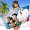 Cute D-Doraemons Cartoon Microfiber Blanket Quick Drying Beach Towels Oversized Printing Super Absorbent Pool Towel Blanket 5