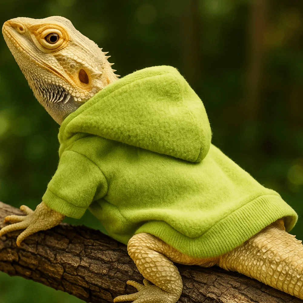 Hamster Warmer Tops Warm Lizards Clothes Solid Color Windproof Bearded Dragon Hoodie Soft Lizard Harness Vest Small Animal