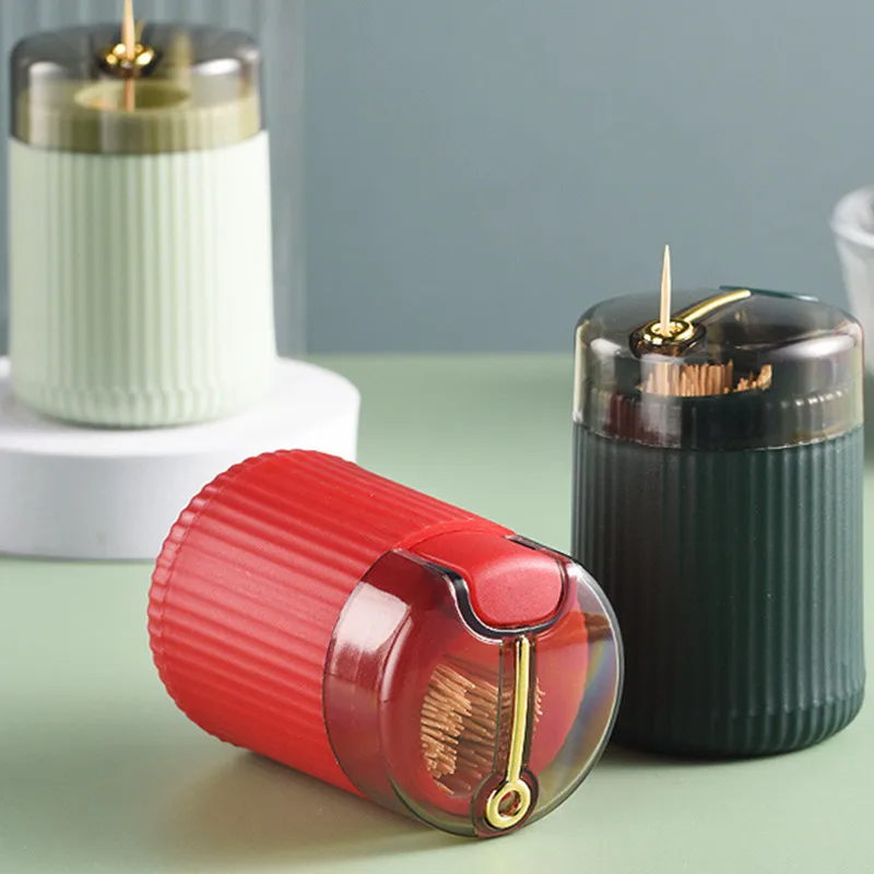 

Simple Toothpick Box Toothpick Dispenser Automatic Eject Toothpick Jar Holder Household Convenient Gift Home Gadget