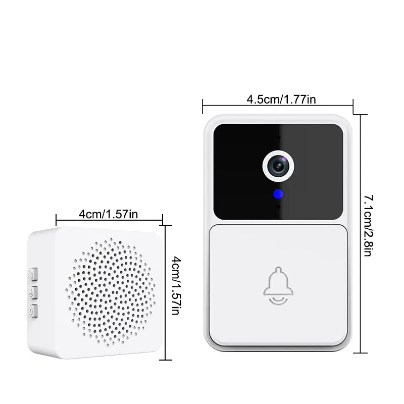 Wireless Smart Video Doorbell 2.4G WiFi Home Security Camera 2-way Audio  Night Vision Battery  Secure Home Monitoring