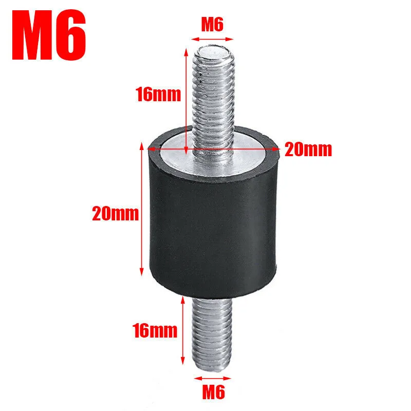 4 X Rubber Buffer Set Vibration Damper Silent Block Rubber Metal Buffer  Protects Against Vibration Interference M5 M6 M8