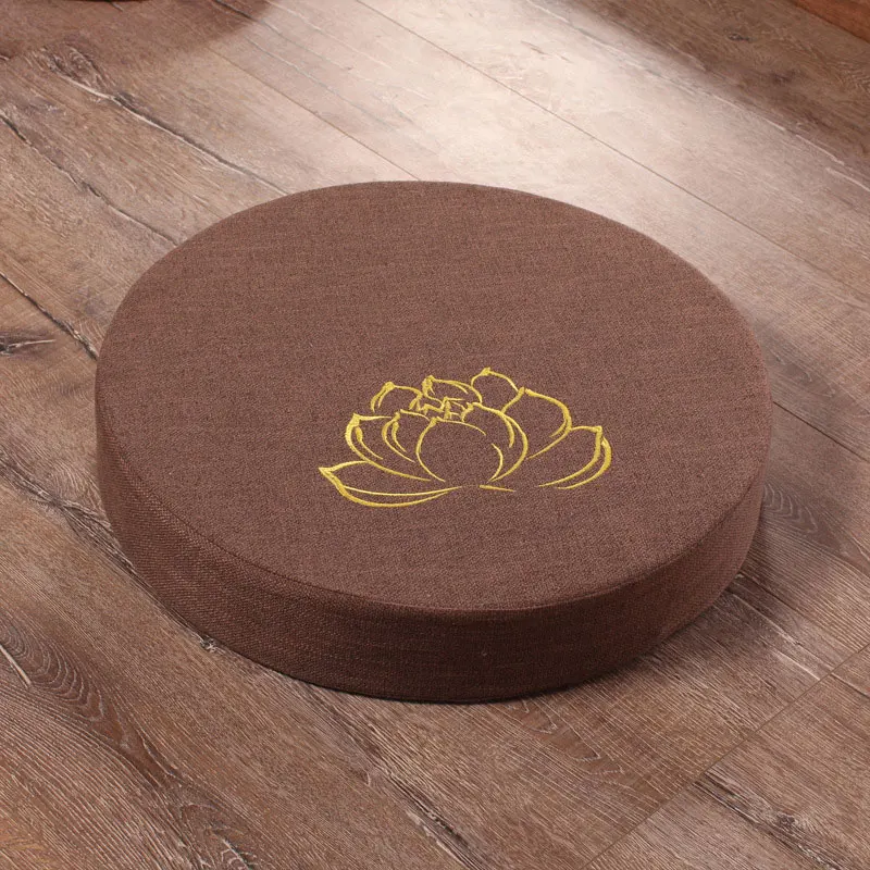 1PC Meditate Meditation PEP Hard Texture Linen Round Backrest Pillow Cushion Washable Yoga Floor Mat 40x6cm 