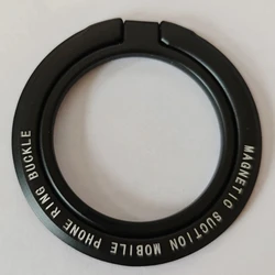 Magnetic Phone Ring Holder with Adjustable Finger Support (Black)