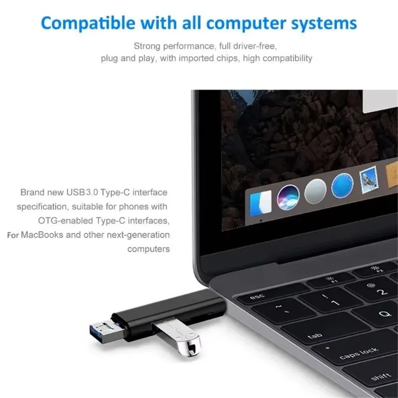 5-in-1 Multifunctional USB and Memory Card Reader Adapter