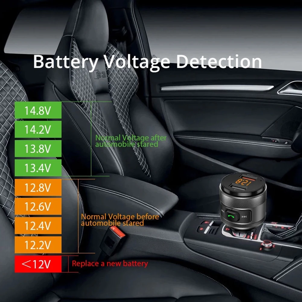 

Wireless Car Bluetooth FM Transmitter MP3 Radio Adapter USB Charger 2 PORTS USB CAR CHARGER And QC3. 0 CHARGER COOL LED LIGHT