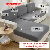 Waterproof Sofa Seat Cushion Cover Jacquard Polar Fleece Sofa Covers Elastic Removable Couch Cover Pets Kids Furniture Protector 2