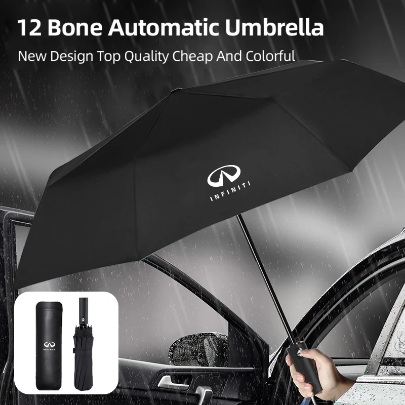 For Infiniti 12 Bone Car Automatic Folding Umbrella Sunshade Accessories JX35 G25 G37 FX FX37 FX50 EX35 EX25 EX37 ESQ M25 M35