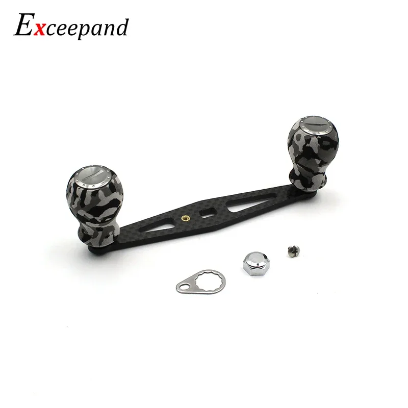 Exceepand 탄소 섬유 낚시 릴 핸들, 아부 가르시아  CAMO EVA 손잡이, 스트레이트 베이트 캐스팅, DIY 물고기 액세서리