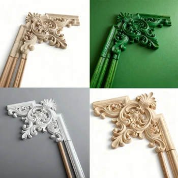 Floral Wood Corner Applique 1