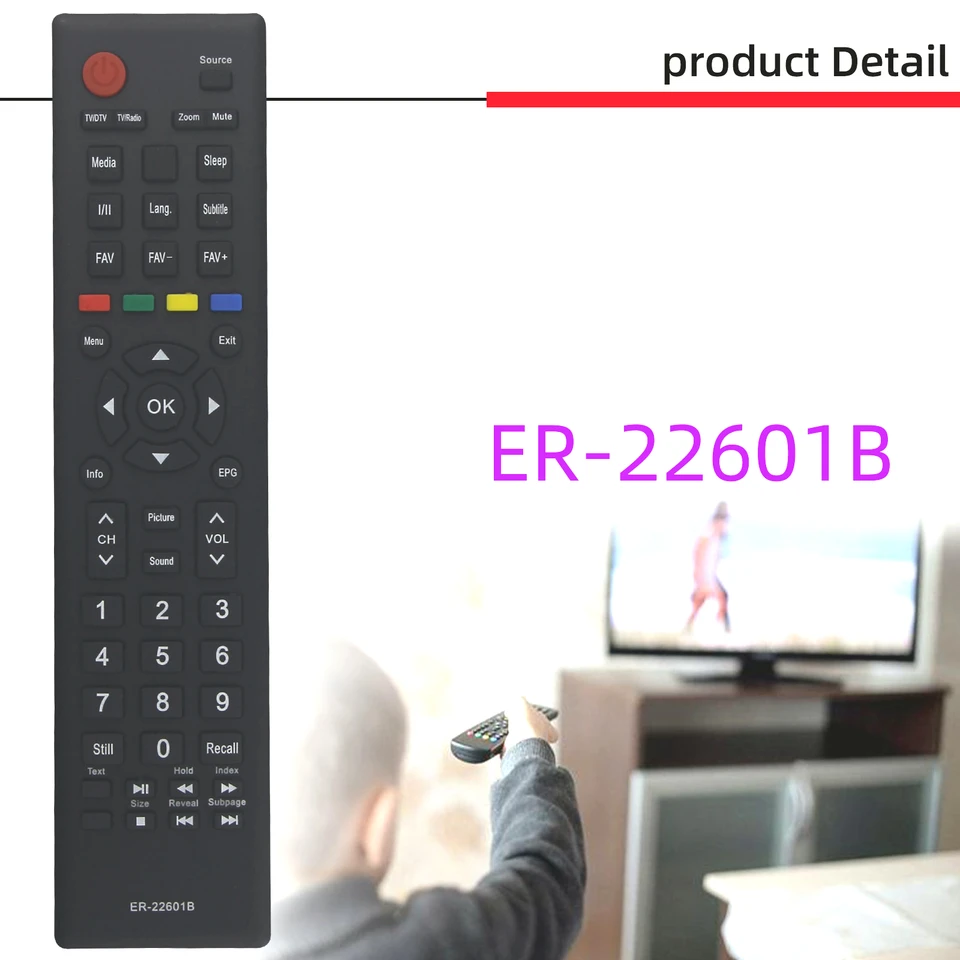 ALLIMITY ER-22601B Telecomando Sostituisci per Hisense TV H32MEC2150S H40M2100S H32N2105S H43N2100S H39N2110S HE43M2165FTS H32N2100S H49NEC2000S LHD32D50TS H39A5100 H49N2100S LHD24D33NSEU ER22601B