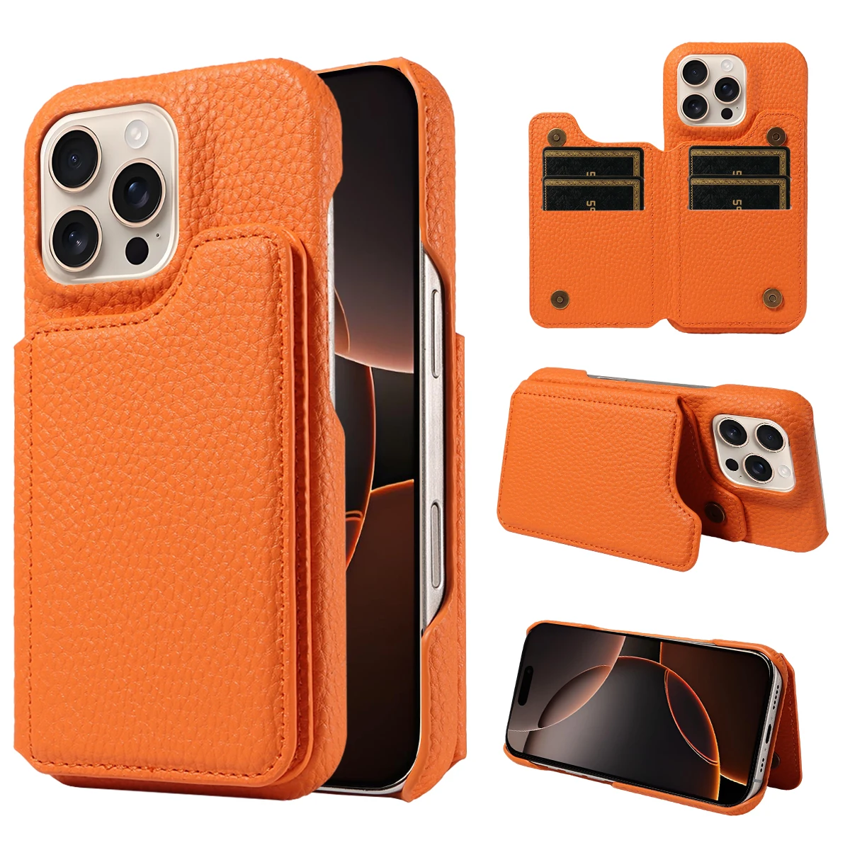 Stylish PU Leather Phone Case with Magnetic Closure & Built-in Stand