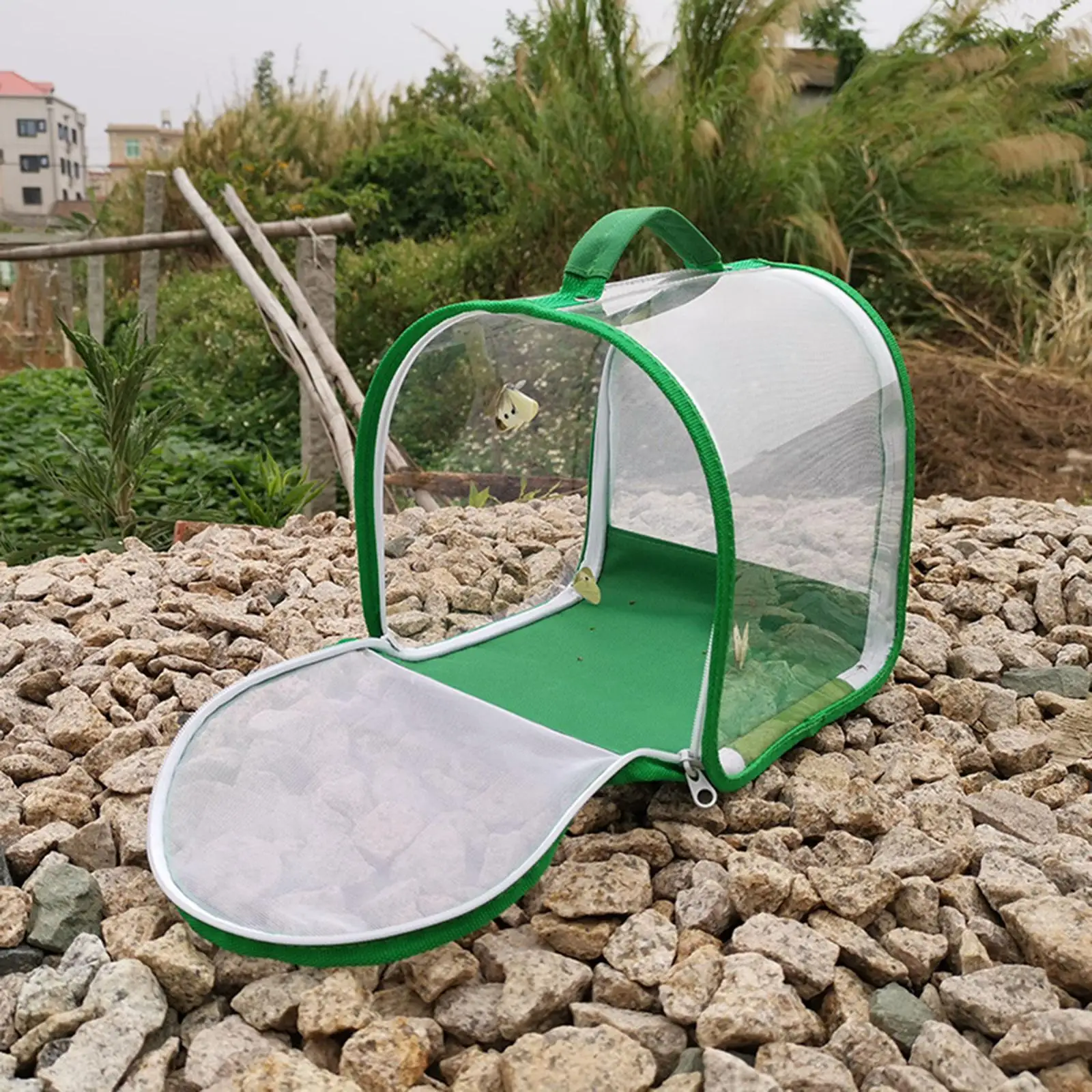 Insect and Butterfly Habitat Cage Observation Polyester Handle Plant Terrarium for Caterpillar Raising Kids