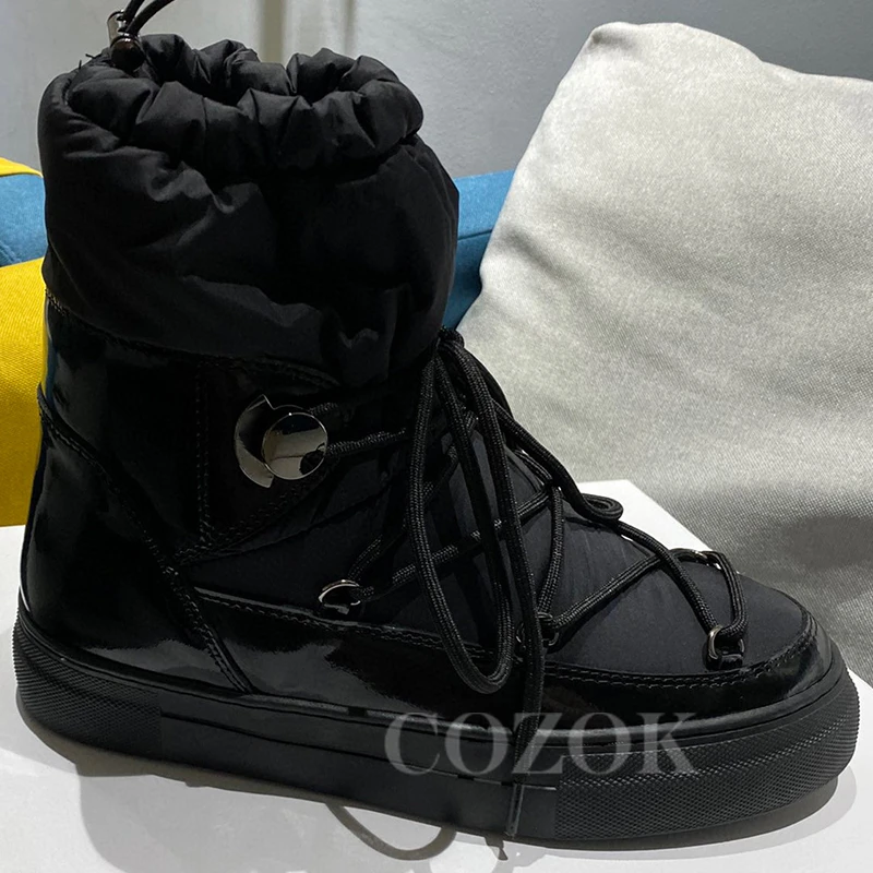 

Free Shipping Short Boots Winter New Narrow Band Design Platform Ladies Snow Boots Round Toe Thick Bottom Warm Women Shoes