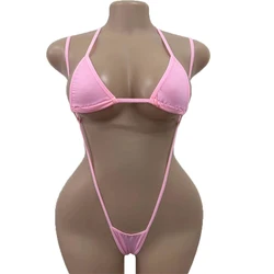 Rave Micro Mini Bikini Set Sexy Exotic Pole Dance Wear Erotic Porno Stripper Outfits Nightbcar Performance Costume Beachsuits