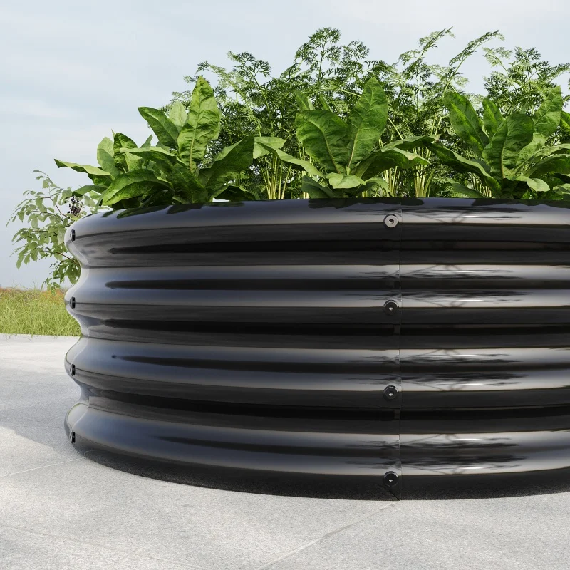 1/2Pcs Galvanized Raised Garden Bed Deep Root Planter Box For Vegetables Flowers Herbs-Large Metal Raised Garden Bed Kit – Detail 3