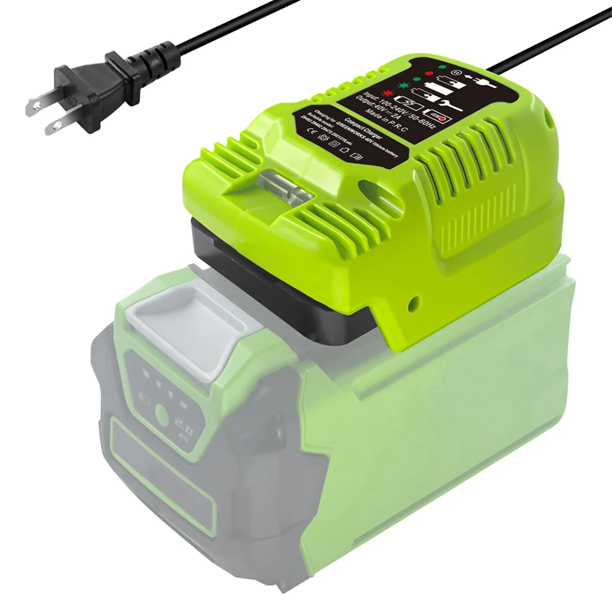 Mini Charger for Greenworks 40V Battery MAX 40V Battery 29462, 29472 and for Greenworks Other 40V Battery US Plug 2