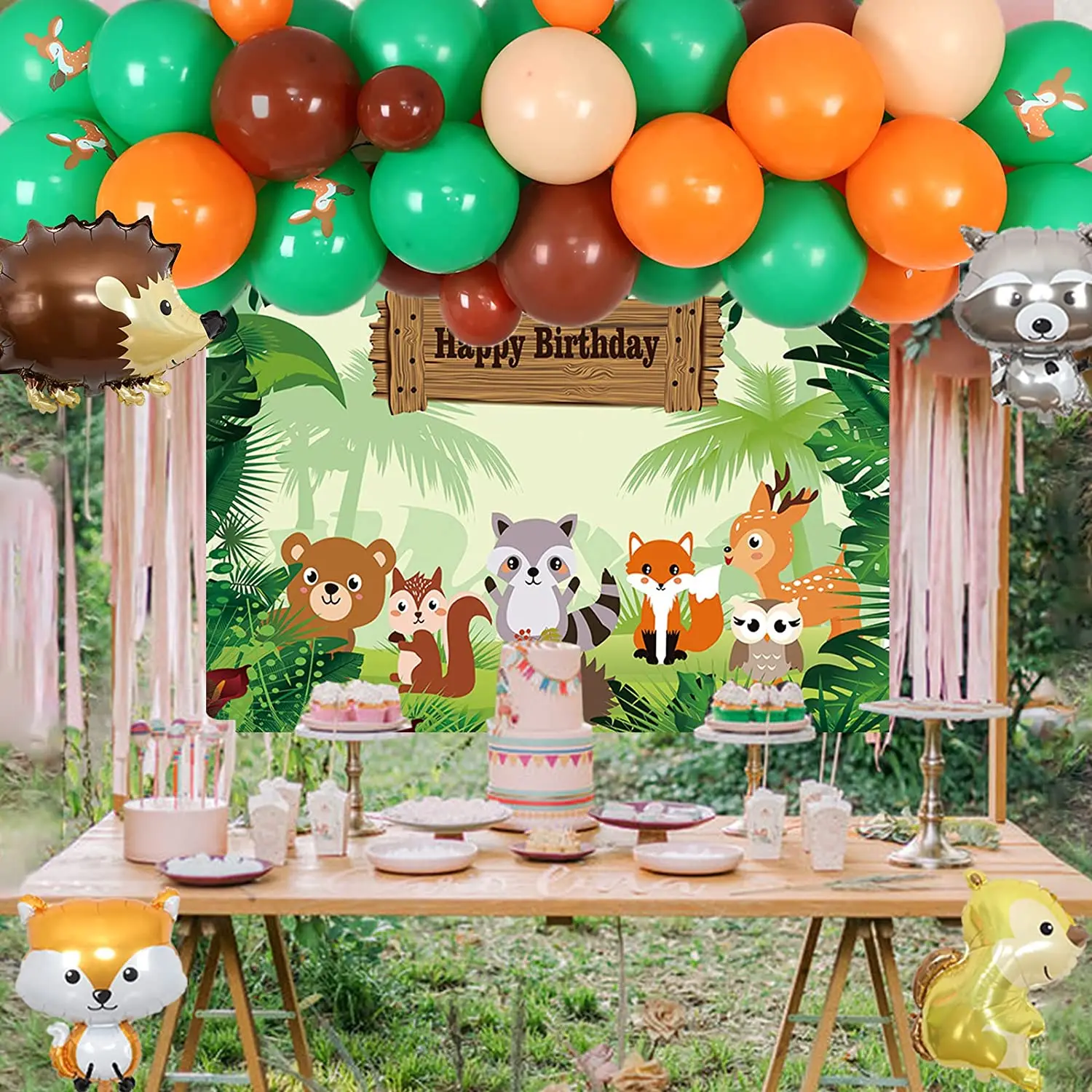 JeVenis Woodland Party Supplies Ballons animaux de la forêt Amis des  animaux de la forêt sous le thème des ballons