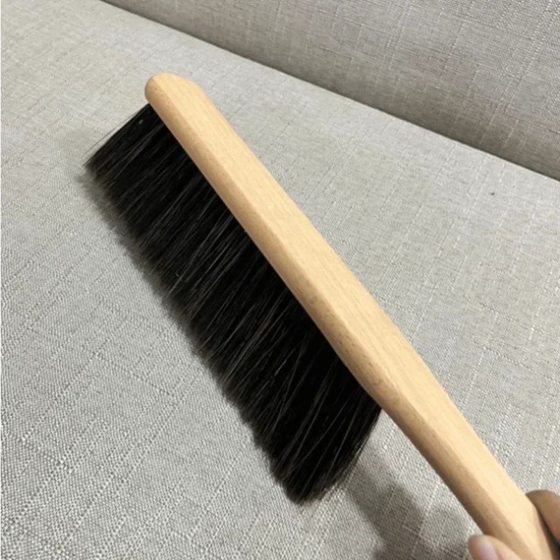 Cepillo de cerdas de madera natural (1 o 2 unidades) antiestático para molinillo de café de sobremesa, ideal para limpiar polvo. También sirve como escoba doméstica para barrer la cama._voghion.com
