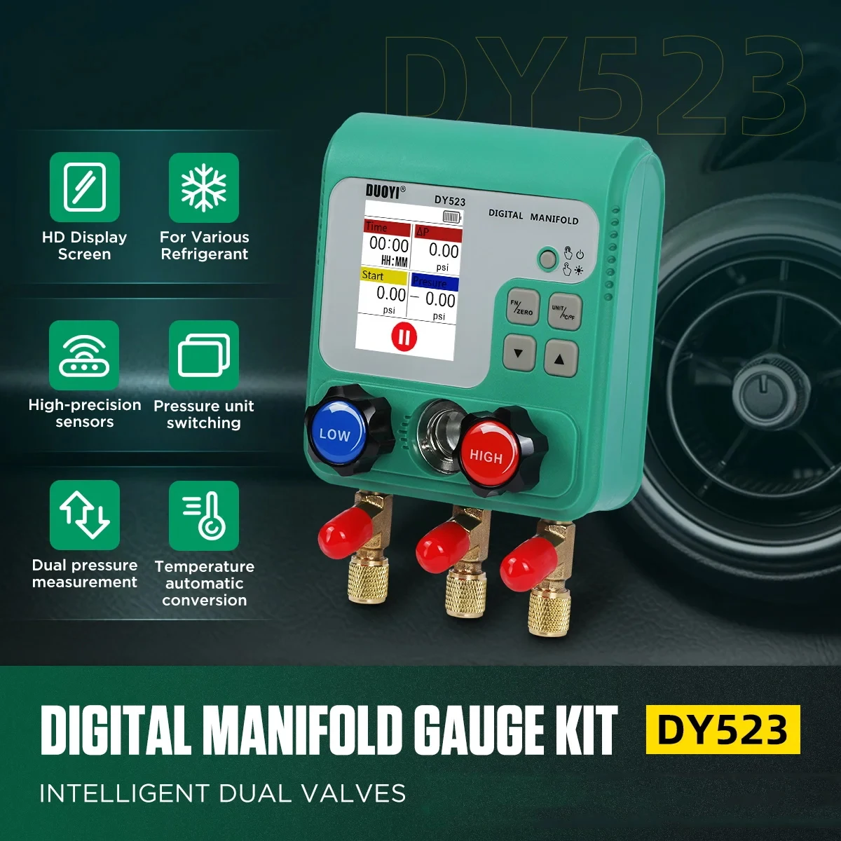 Vacuum Pressure Gauge Digital Manifold Gauge Electronic Air Conditioning Refrige
