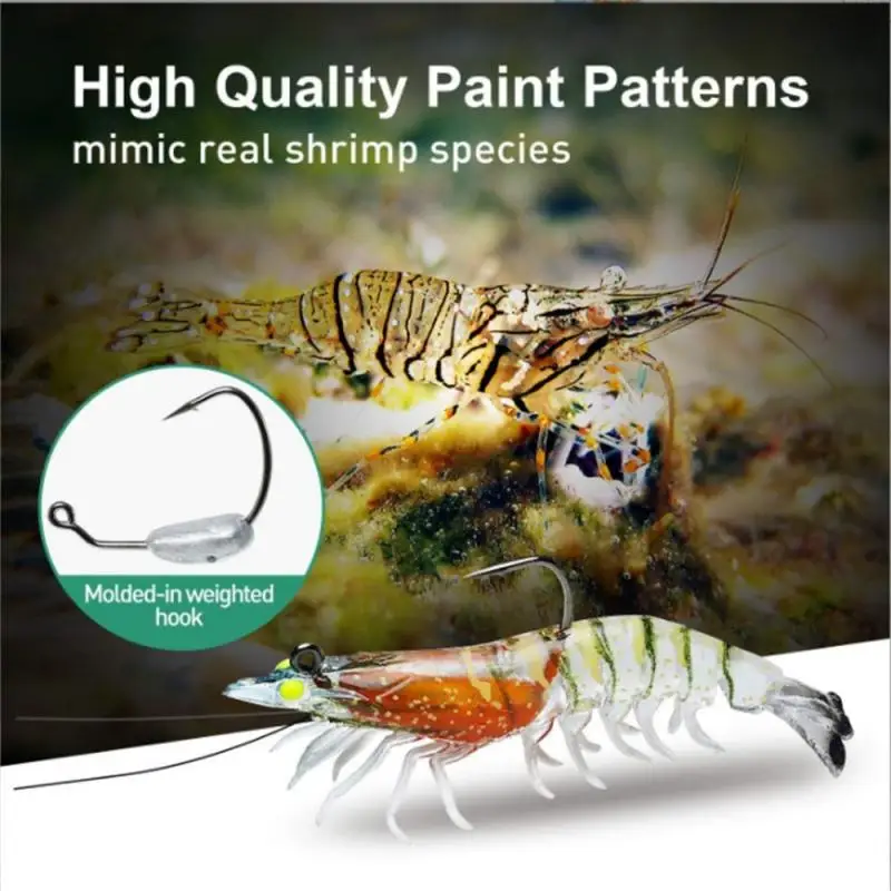 

9cm 12g Bait Shrimp Soft Luminous Artificial Soft Prawn With Hook Jigs Lure Swimbait Wobbler Spinning Tackle Bait Fishing Tackle