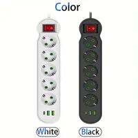 EU Plug Power Strip 2/3/4/5 Outlet Multitap Extension 10A with 2 USB 1 Type-C Ports 2m Cord Electrical Socket 2500W - Image 2