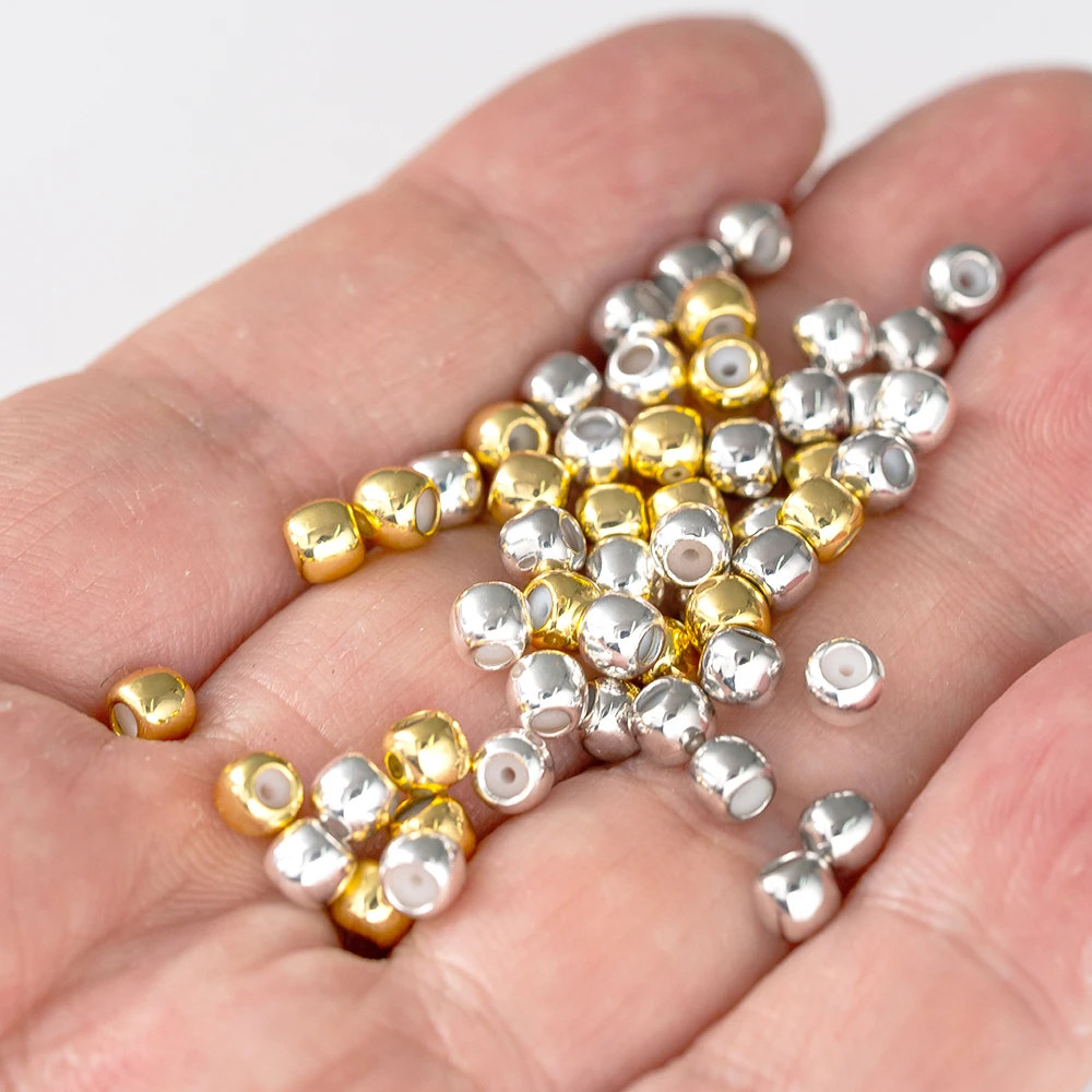 20 Stück 3/4/5/6 mm 18K Gold Stopper Silikonschieber Messingperlen verstellbare Positionierung für DIY Schmuck Armband Halskette Herstellung – Detail 6