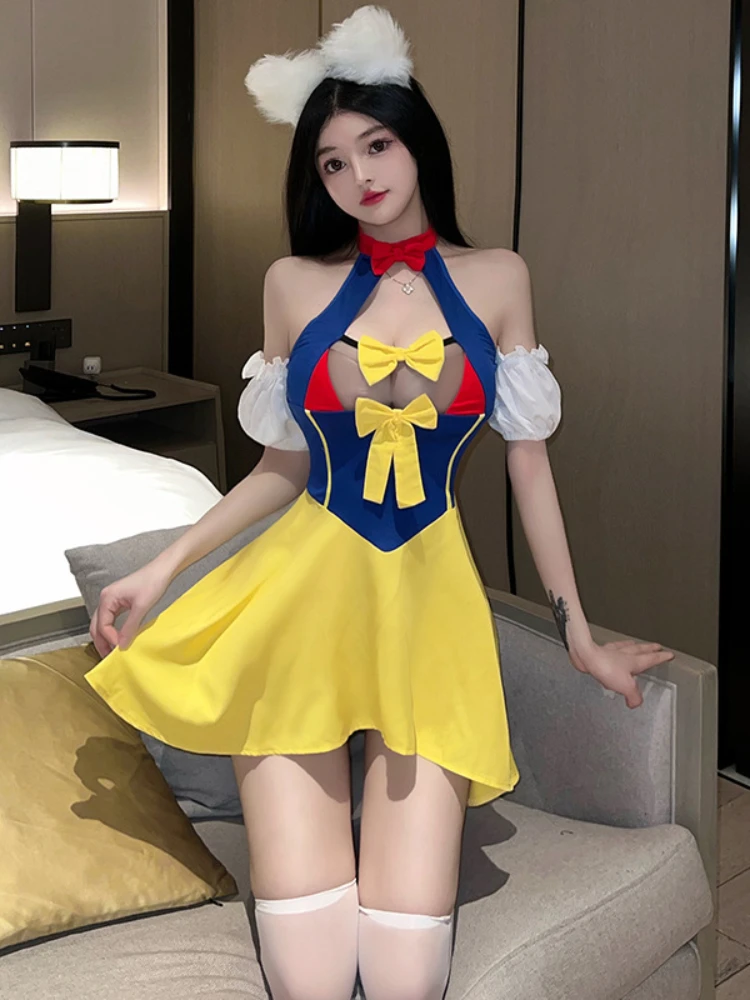 Women Cosplay Costume CP5XL Cosplay Lingerie Costume Princess Uniform Women Midriff-baring Tight Blouse JK Pleated Skirt Onlyfans College Cos Anime
