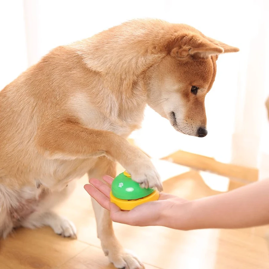 Cat and Dog Trainer Pet Footprint Ring Teddy Dog Ring Meal Bell Intelligence Toy Golden Haired Bell